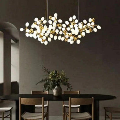 Luxury Escamoles Modern Linear Grape Chandelier - Zelno Lighting