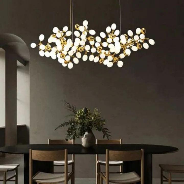 Luxury Escamoles Modern Linear Grape Chandelier - Zelno Lighting
