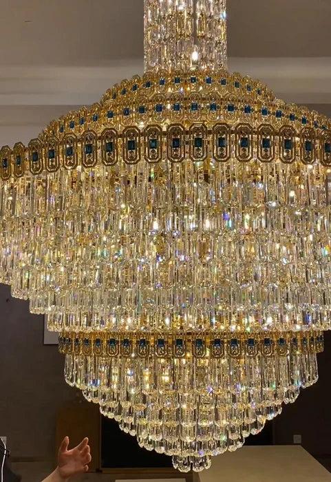 Luxury Extra Large Conical Funnel Crystal Chandelier - Zelno Lighting