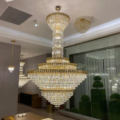 Luxury Extra Large Conical Funnel Crystal Chandelier - Zelno Lighting