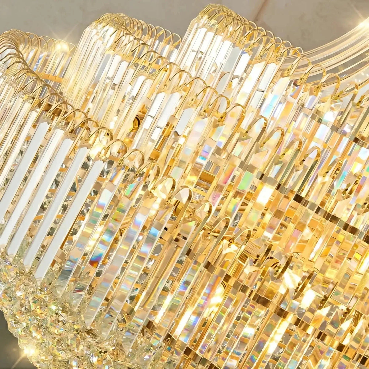 Luxury Extra Large Crystal Chandelier Round Ceiling Light Fixture for Foyer, Entryway & Entrance - Zelno Lighting