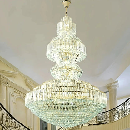 Luxury Extra Large Crystal Chandelier Round Ceiling Light Fixture for Foyer, Entryway & Entrance - Zelno Lighting