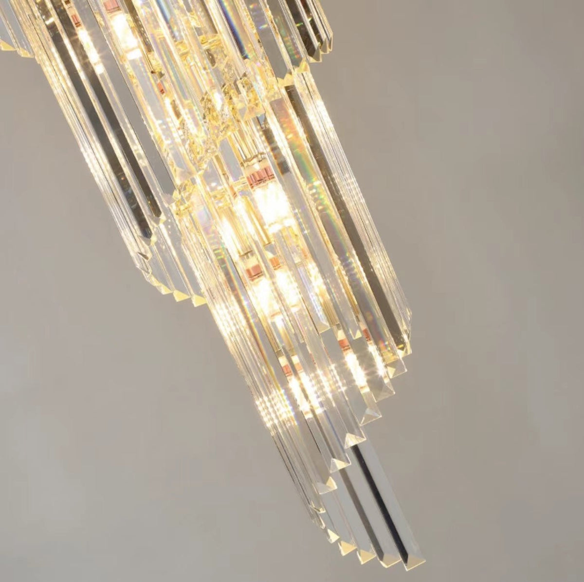 Luxury Extra Large Foyer Spiral Staircase Chandelier Long Crystal Ceiling Light Fixture For Living Room Hall Entrance - Zelno Lighting
