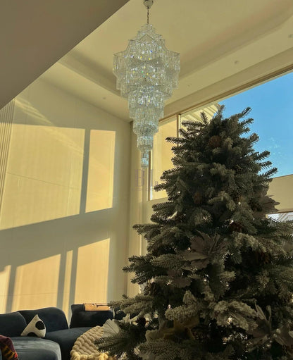 Luxury Extra Large Plaza Multi-Tier Crystal Chandelier For Hotel Hall / 2 Story Foyer / High Ceiling Living Room - Zelno Lighting