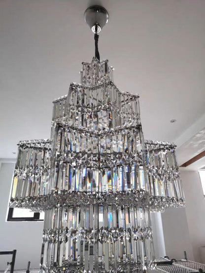 Luxury Extra Large Plaza Multi-Tier Crystal Chandelier For Hotel Hall / 2 Story Foyer / High Ceiling Living Room - Zelno Lighting