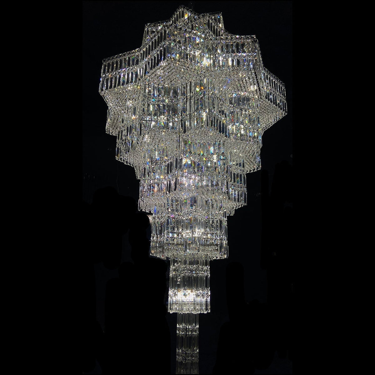 Luxury Extra Large Plaza Multi-Tier Crystal Chandelier For Hotel Hall / 2 Story Foyer / High Ceiling Living Room - Zelno Lighting