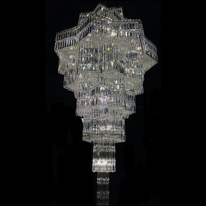 Luxury Extra Large Plaza Multi-Tier Crystal Chandelier For Hotel Hall / 2 Story Foyer / High Ceiling Living Room - Zelno Lighting