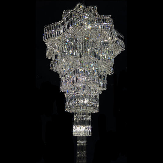 Luxury Extra Large Plaza Multi-Tier Crystal Chandelier For Hotel Hall / 2 Story Foyer / High Ceiling Living Room - Zelno Lighting