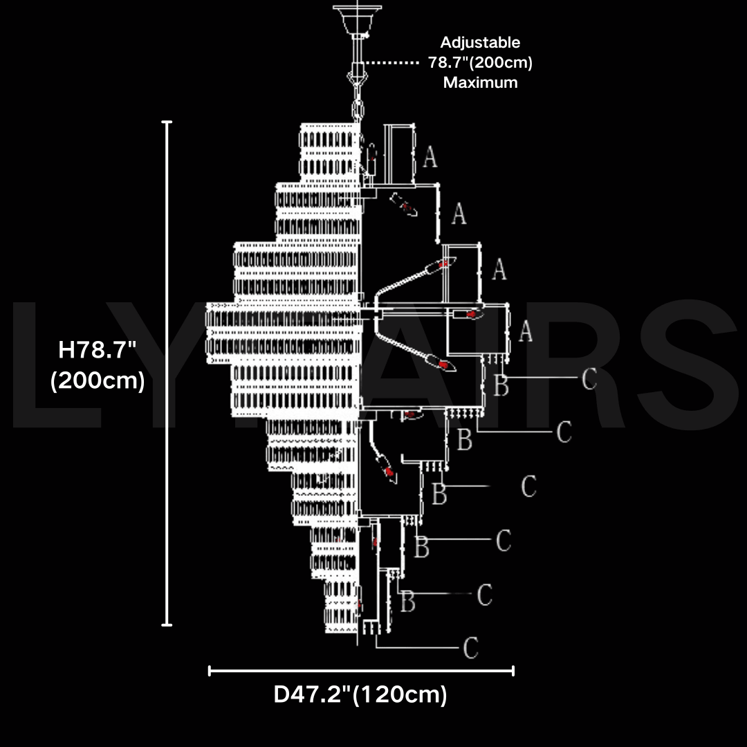 Luxury Extra Large Plaza Multi-Tier Crystal Chandelier For Hotel Hall / 2 Story Foyer / High Ceiling Living Room - Zelno Lighting