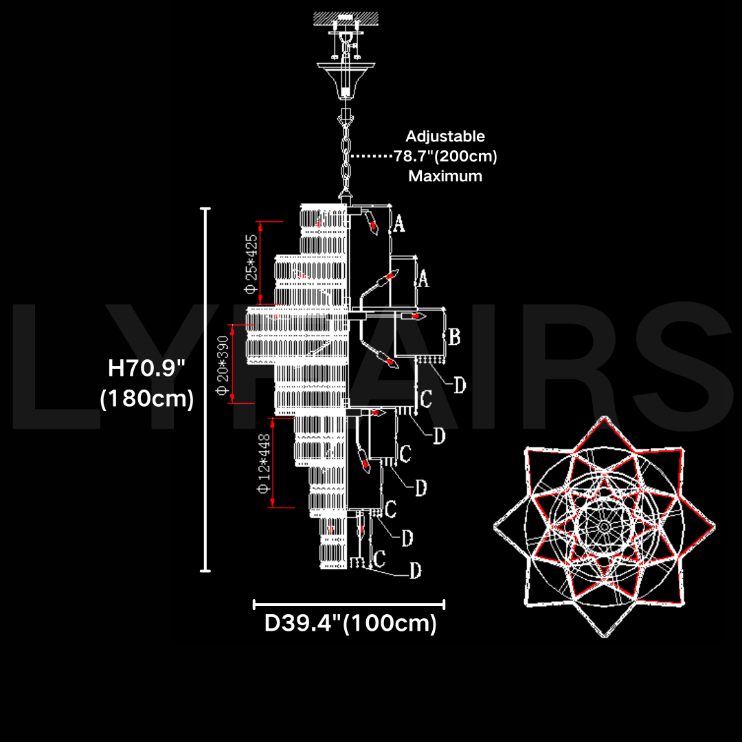 Luxury Extra Large Plaza Multi-Tier Crystal Chandelier For Hotel Hall / 2 Story Foyer / High Ceiling Living Room - Zelno Lighting