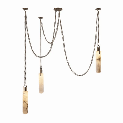 Luxury Modern Alabaster Flint 5 Light LED Multi-Drop Pendant - Zelno
