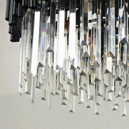 Luxury Modern Living Room Black Crystal Light Fixture - Zelno Lighting