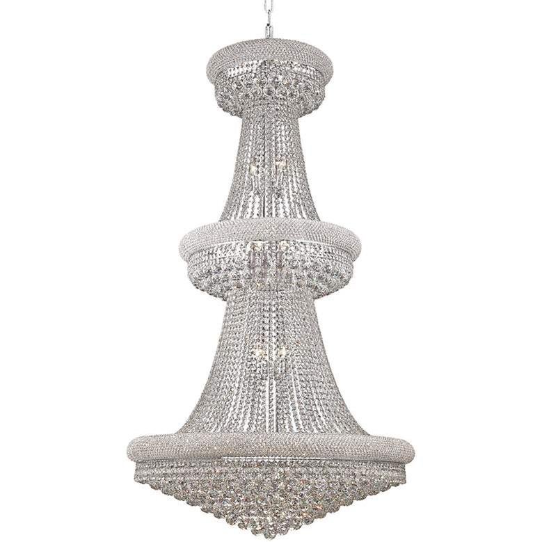 Luxury Modern Primo Wide Gold Crystal Chandelier for High Ceiling Foyer & Staircase - Zelno Lighting