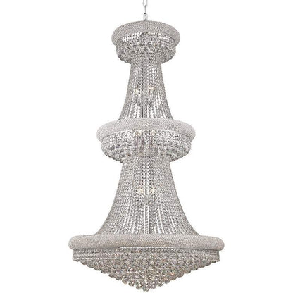 Luxury Modern Primo Wide Gold Crystal Chandelier for High Ceiling Foyer & Staircase - Zelno Lighting