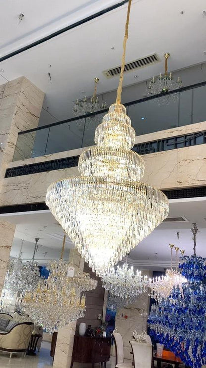 Luxury Multi-tiered Extra Large Crystal Chandelier for Staircase/Foyer/Entryway - Zelno Lighting