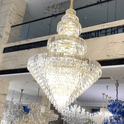 Luxury Multi-tiered Extra Large Crystal Chandelier for Staircase/Foyer/Entryway - Zelno Lighting