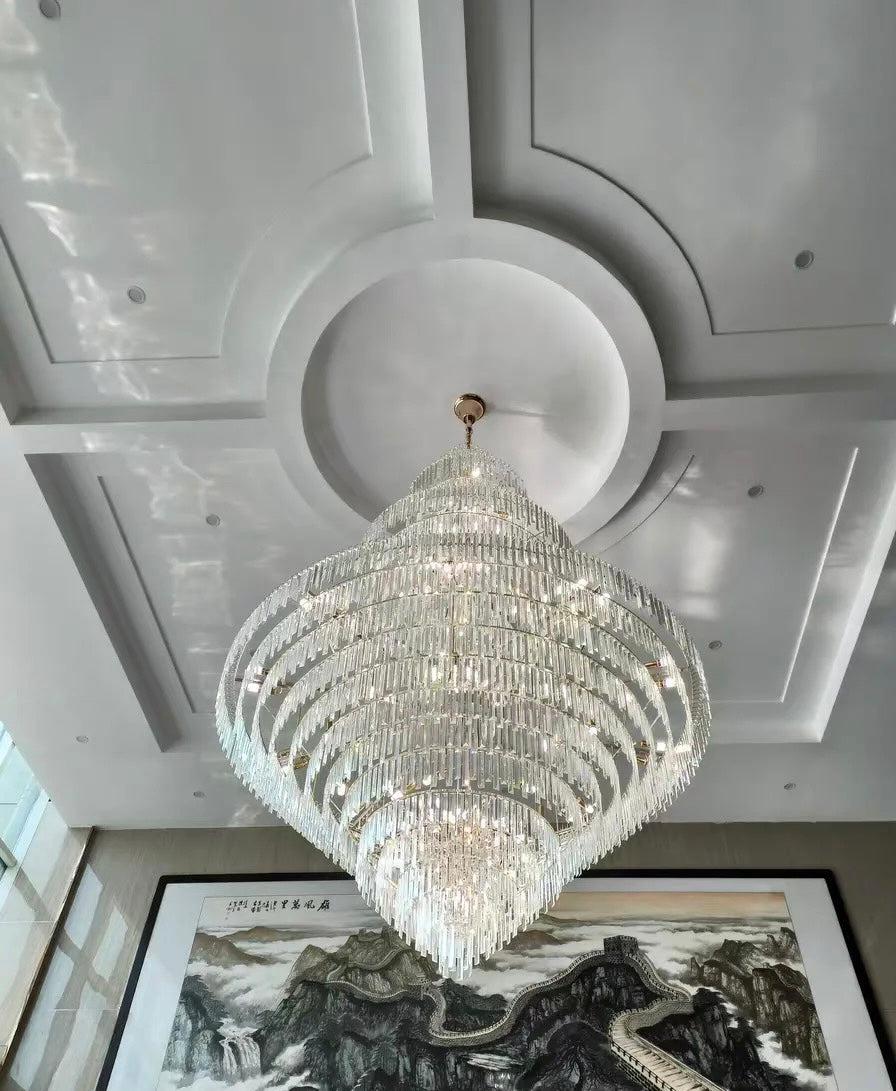 Luxury Multi-tiered Extra Large Crystal Chandelier for Staircase/Foyer/Entryway - Zelno Lighting