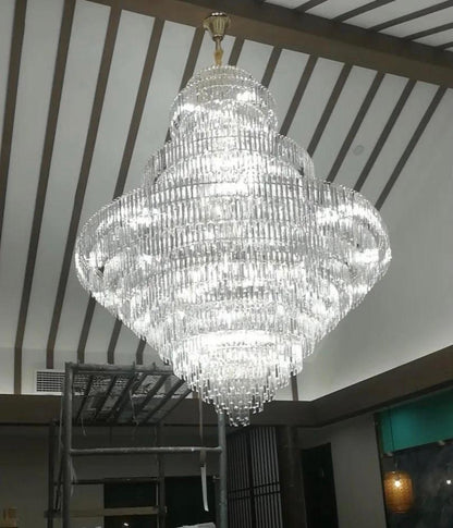 Luxury Multi-tiered Extra Large Crystal Chandelier for Staircase/Foyer/Entryway - Zelno Lighting