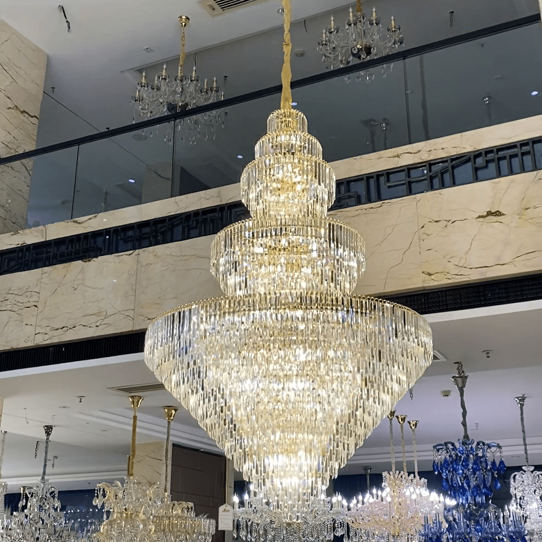 Luxury Multi-tiered Extra Large Crystal Chandelier for Staircase/Foyer/Entryway - Zelno Lighting