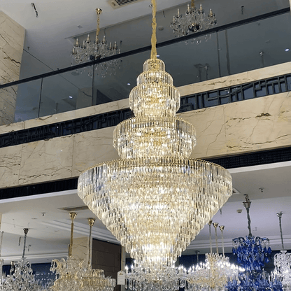 Luxury Multi-tiered Extra Large Crystal Chandelier for Staircase/Foyer/Entryway - Zelno Lighting