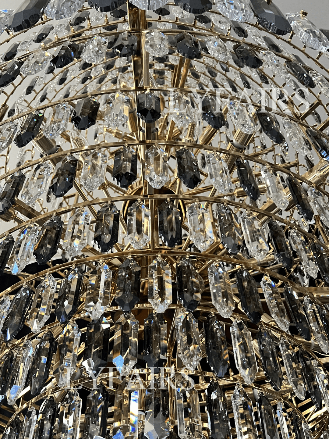 Luxury Multi-tiered Honeycomb Crystal Chandelier for High Ceiling - Zelno Lighting