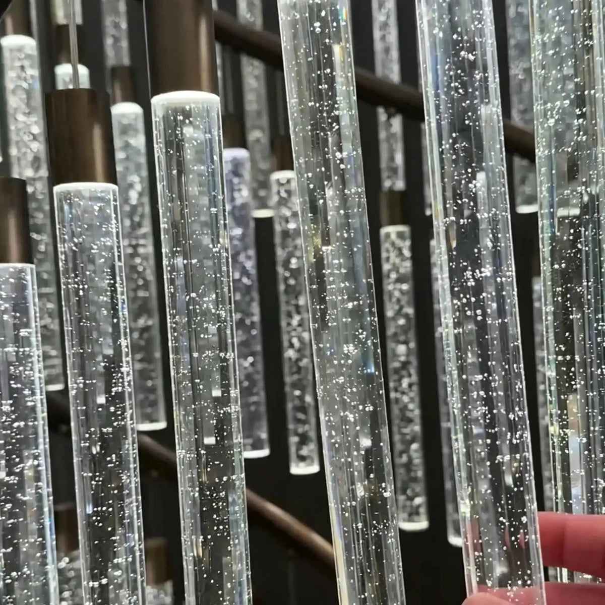 Luxury Spiral Bubble Crystal Chandelier for High Ceiling - Zelno Lighting