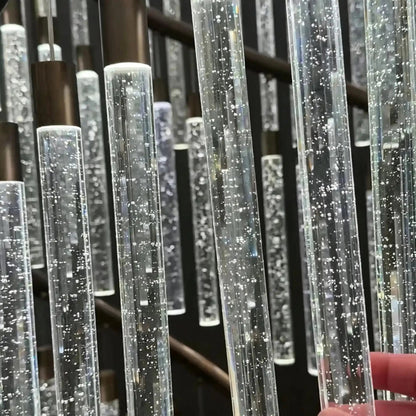 Luxury Spiral Bubble Crystal Chandelier for High Ceiling - Zelno Lighting