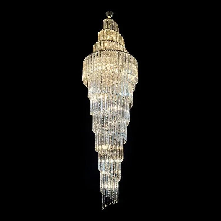 Luxury Spiral Crystal Chandelier for High-ceiling/Foyer/Staircase - Zelno Lighting