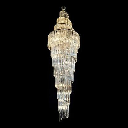 Luxury Spiral Crystal Chandelier for High-ceiling/Foyer/Staircase - Zelno Lighting