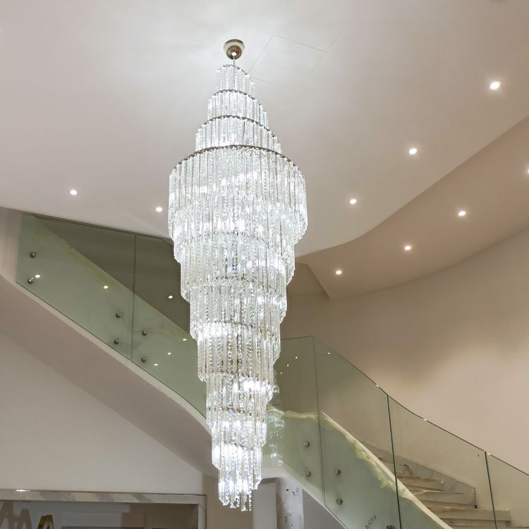 Luxury Spiral Crystal Chandelier for High-ceiling/Foyer/Staircase - Zelno Lighting