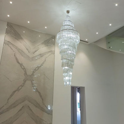 Luxury Spiral Crystal Chandelier for High-ceiling/Foyer/Staircase - Zelno Lighting
