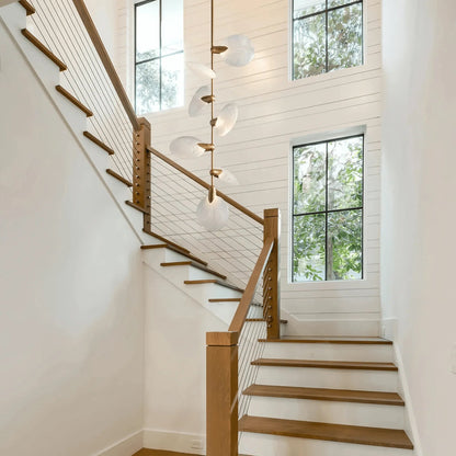 Lyla Pendant Modern Alabaster Pendant for Staircase Foyer - Zelno Lighting