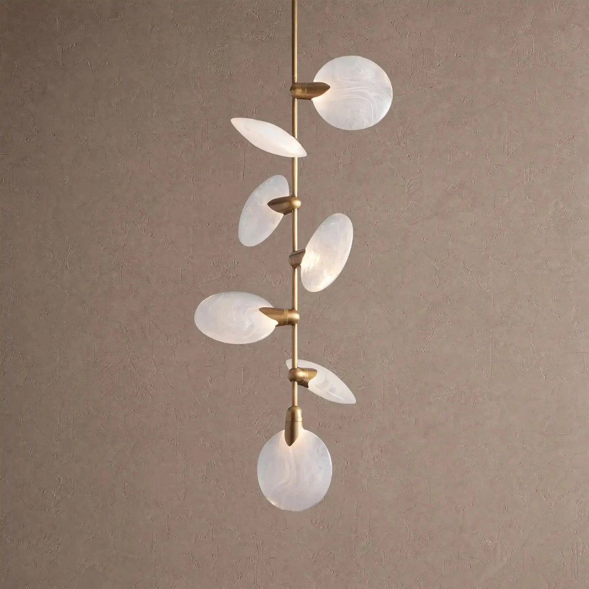 Lyla Pendant Modern Alabaster Pendant for Staircase Foyer - Zelno Lighting