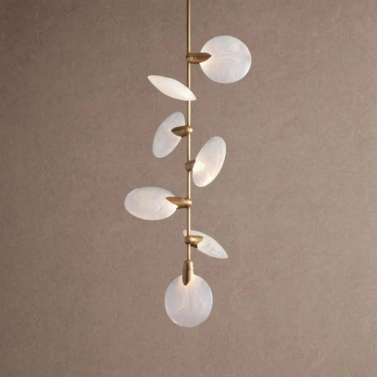 Lyla Pendant Modern Alabaster Pendant for Staircase Foyer - Zelno Lighting