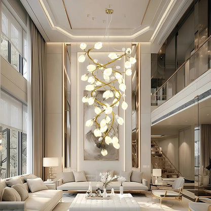 Lysandra Flower staircase chandelier - Zelno Lighting