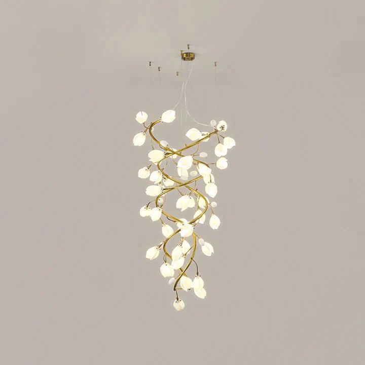 Lysandra Flower staircase chandelier - Zelno Lighting