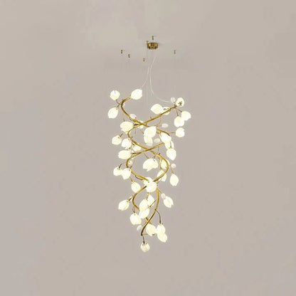Lysandra Flower staircase chandelier - Zelno Lighting