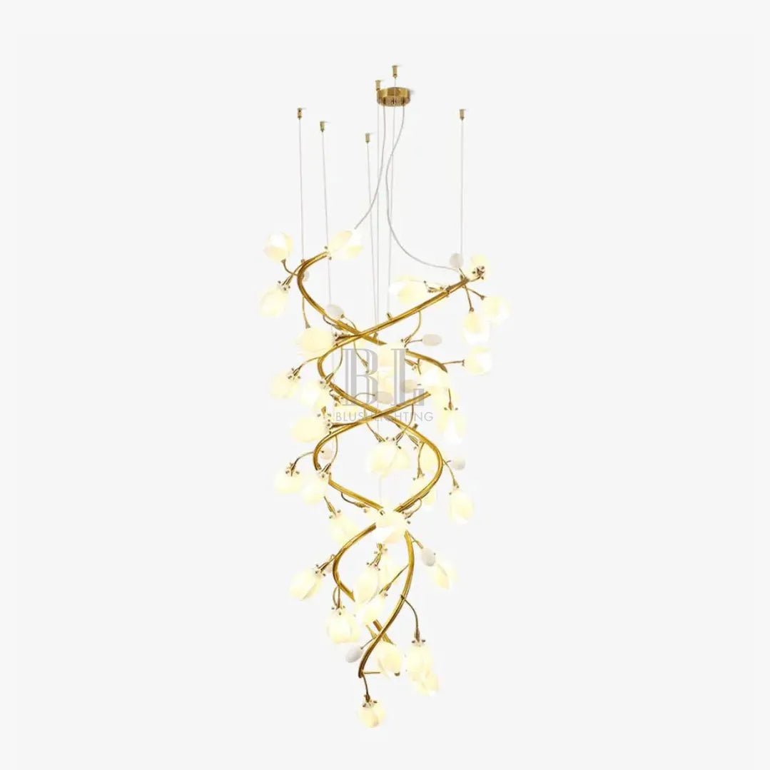 Lysandra Flower staircase chandelier - Zelno Lighting