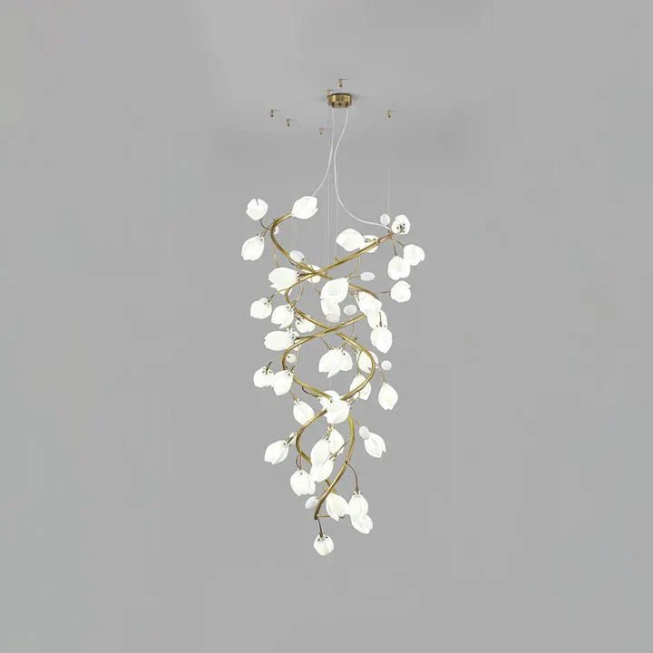 Lysandra Flower staircase chandelier - Zelno Lighting