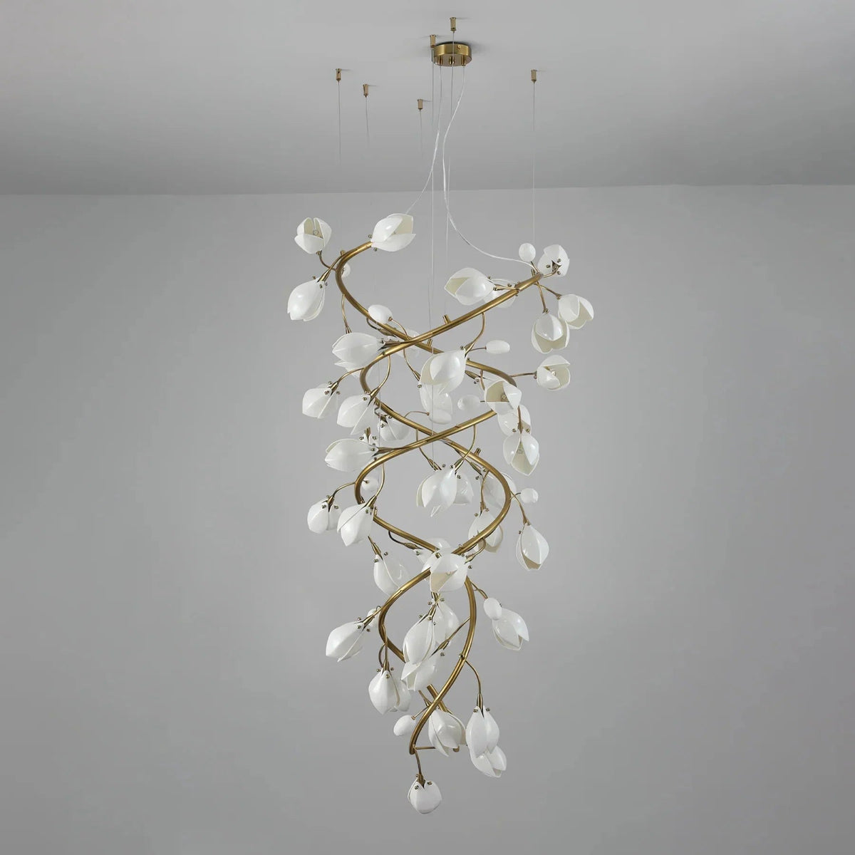 Lysandra Flower staircase chandelier - Zelno Lighting