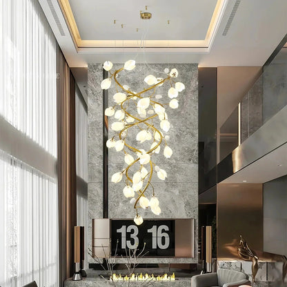 Lysandra Flower staircase chandelier - Zelno Lighting