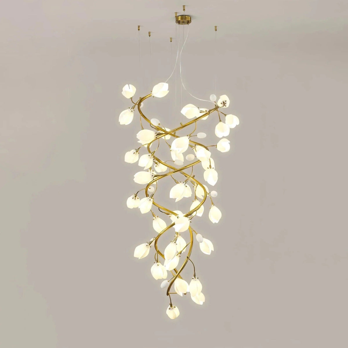 Lysandra Flower staircase chandelier - Zelno Lighting