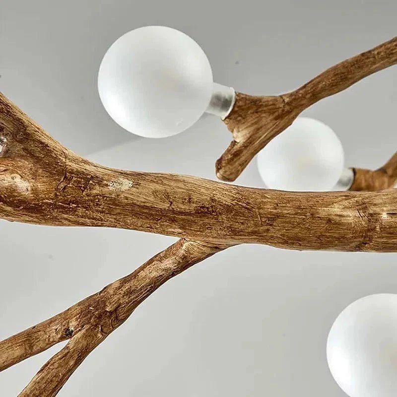 Madelyn Rustic Branch Chandelier Frosted/Clear Ball - Zelno Lighting