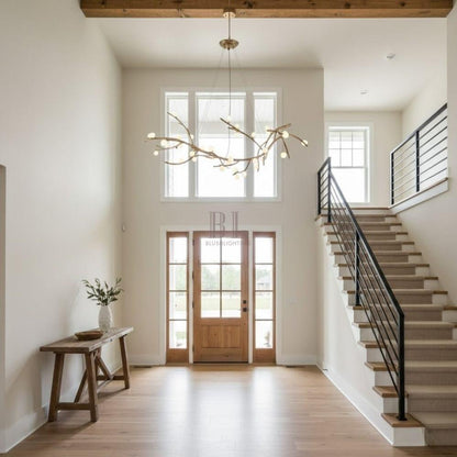 Madelyn Rustic Branch Chandelier Frosted/Clear Ball - Zelno Lighting