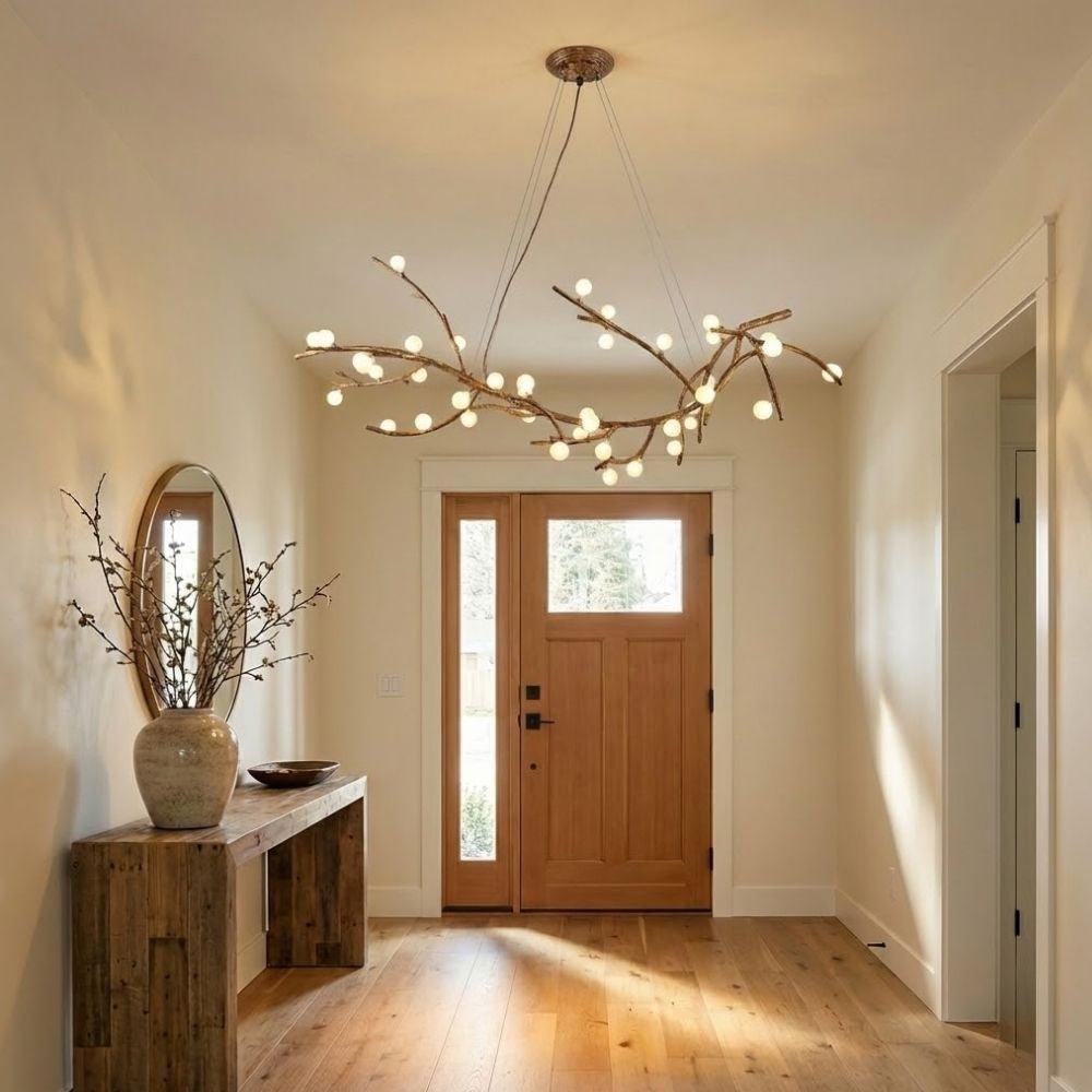 Madelyn Rustic Branch Chandelier Frosted/Clear Ball - Zelno Lighting