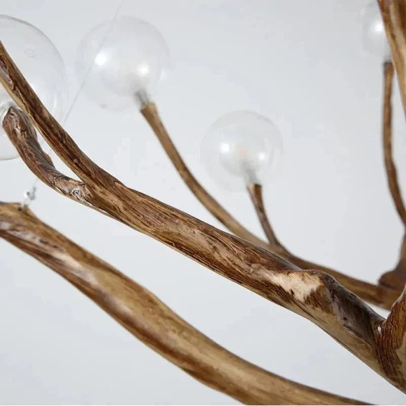 Madelyn Rustic Branch Chandelier Frosted/Clear Ball - Zelno Lighting