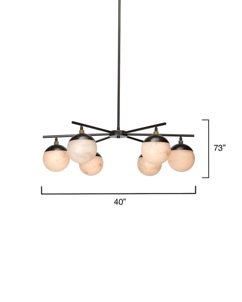 Maelis Alabaster 6 Light Chandelier for Bedroom, Living Room - Zelno