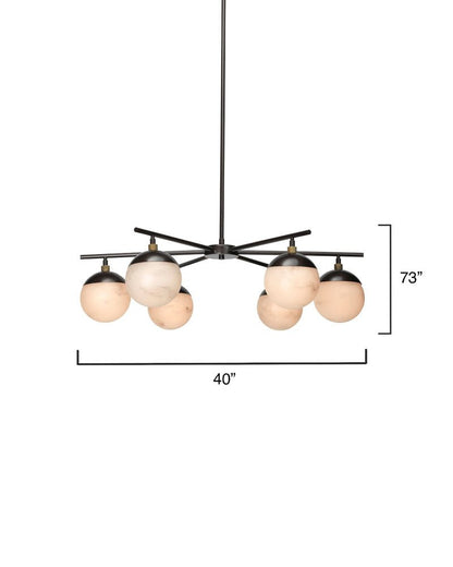 Maelis Alabaster 6 Light Chandelier for Bedroom, Living Room - Zelno