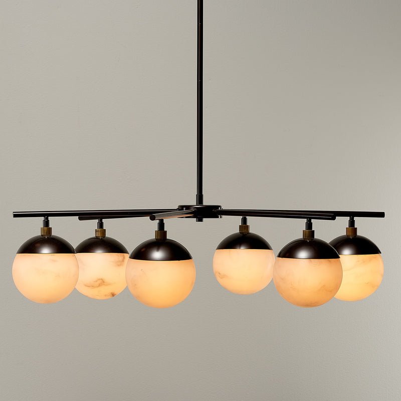 Maelis Alabaster 6 Light Chandelier for Bedroom, Living Room - Zelno
