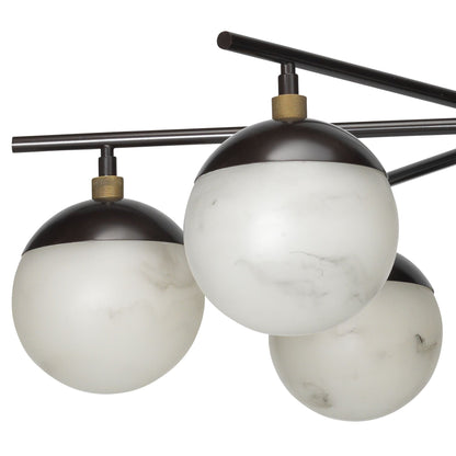 Maelis Alabaster 6 Light Chandelier for Bedroom, Living Room - Zelno
